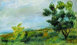 Pierre Auguste Renoir - Landscape with Trees and the Sea, 1900法國(guó)畫家皮埃爾奧古斯特雷諾阿Pierre Auguste Renoir印象派