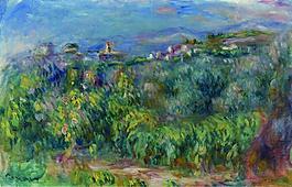 Pierre Auguste Renoir - Landscape at Provence, Cagnes, 1910法國(guó)畫家皮埃爾奧古斯特雷諾阿Pierre Auguste Renoir印象派人物油