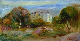 Pierre Auguste Renoir - Landscape with a House, 1910-14法國(guó)畫家皮埃爾奧古斯特雷諾阿Pierre Auguste Renoir印象派人物油畫