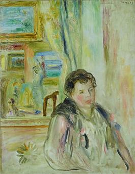 Pierre Auguste Renoir - Woman in the Interior法國畫家皮埃爾奧古斯特雷諾阿Pierre Auguste Renoir印象派人物油畫