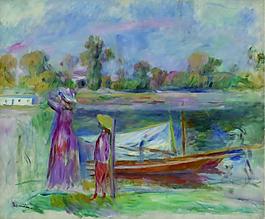 Pierre Auguste Renoir - Young Girls at Argenteuil, 1896法国画家皮埃尔奥古斯特雷诺阿Pierre Auguste Renoir印象派人物油画