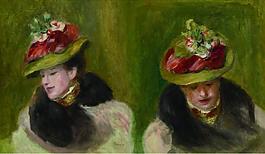 Pierre Auguste Renoir - Double Portrait of Jeanne Baudot法國畫家皮埃爾奧古斯特雷諾阿Pierre Auguste Renoir印象派人物油畫