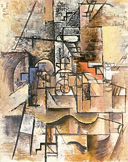 1912 Guitare, verre et pipe西班牙画家巴勃罗毕加索抽象油画人物人体油画装饰画