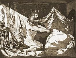 1936 Faune d鍊俹ilant une femme (Suite Vollard L97)西班牙畫(huà)家巴勃羅畢加索抽象油畫(huà)人物人體油畫(huà)裝飾畫(huà)