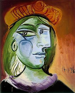 1938 Portrait de femme西班牙画家巴勃罗毕加索抽象油画人物人体油画装饰画