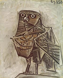 1951 Le hibou de la mort西班牙畫家巴勃羅畢加索抽象油畫人物人體油畫裝飾畫