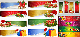 喜慶圣誕節(jié)Banner設(shè)計矢量素材