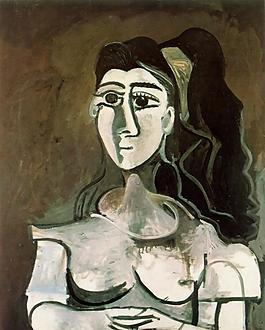 1962 Buste de femme au ruban jaune (Jacqueline)西班牙畫家巴勃羅畢加索抽象油畫人物人體油畫裝飾畫