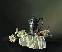 JW110221 (22)实物杯子罐子器皿静物印象画派写实主义油画装饰画