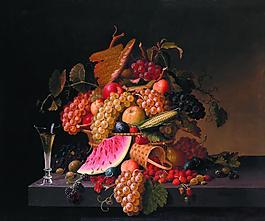 Paul Lacroix - The Abundance of Summer水果疏菜靜物油畫超寫實(shí)主義油畫靜物