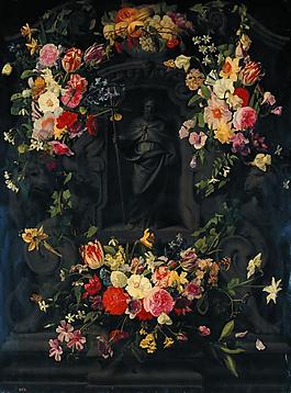 Thielen, Jan Philip van - San Felipe en hornacina rodeada de flores, 1651花卉水果蔬菜器皿靜物印象畫派寫實主義油畫裝飾畫