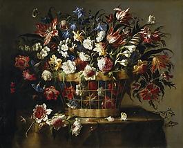 Arellano, Juan de - Cesta de flores, Ca. 1670花卉水果蔬菜器皿静物印象画派写实主义油画装饰画