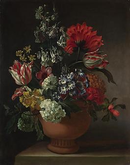 Marie Blancour - A Bowl of Flowers花卉水果蔬菜器皿靜物印象畫派寫實(shí)主義油畫裝飾畫
