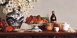 8500 (6)花卉水果蔬菜器皿靜物印象畫派寫實主義油畫裝飾畫