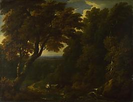 Jan-Baptist Huysmans - A Cowherd in a Woody Landscape西方古典风景人物天使宗教海洋田园印象派写实主义油画装饰画