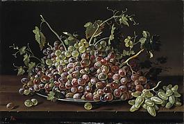 Melendez, Luis Egidio - Frutero con uvas blancas y tintas, 1771静物水果瓜果蔬菜器皿食物印象画派写实主义油画装饰画