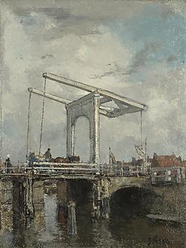 Jacob Maris - A Drawbridge in a Dutch Town風(fēng)景建筑田園植物水景田園印象畫(huà)派寫(xiě)實(shí)主義油畫(huà)裝飾畫(huà)