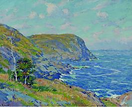 Charles Ebert - Black Head, Monhegan Island風(fēng)景水景河流海洋植物樹(shù)木田園印象畫(huà)派寫(xiě)實(shí)主義油畫(huà)裝飾畫(huà)