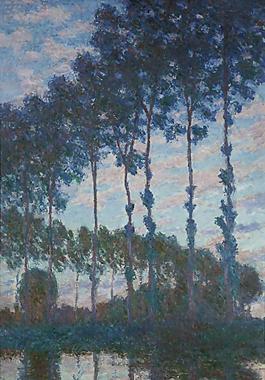 Poplars on the banks of the Epte, Evening Effect, 1891風景建筑田園植物水景田園印象畫派寫實主義油畫裝飾畫