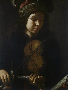 Anonymous - Joven violinista, 17 Century高清西方古典人物宗教人物神話人物巴洛克藝術(shù)油畫裝飾畫
