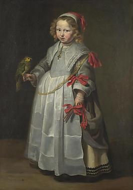 Netherlandish - Portrait of a Girl with a Parrot高清西方古典人物宗教人物神話人物巴洛克藝術(shù)油畫裝飾畫
