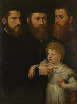 Netherlandish - Three Men and a Little Girl高清西方古典人物宗教人物神話人物巴洛克藝術(shù)油畫裝飾畫