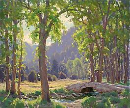 renchr00042xl风景建筑田园植物水景田园印象画派写实主义油画装饰画