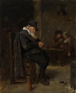Adriaen Brouwer - Old man in the pub高清西方古典人物宗教人物神话人物巴洛克艺术油画装饰画