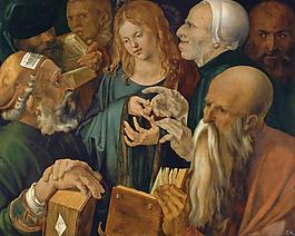 Albrecht Durer - Jesus among the Doctors, 1506德國畫家阿爾弗雷德丟勒Albrecht Dürer人物肖像油畫裝飾畫油畫