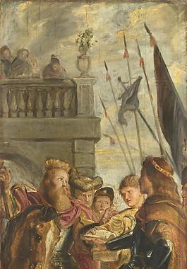 Peter Paul Rubens - Kings Clothar and Dagobert dispute with a Herald德國(guó)畫家彼得保羅魯本斯peter paul rubens宮廷人物