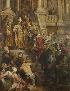 Peter Paul Rubens - Saint Bavo is received by Saints Amand and Floribert德國(guó)畫家彼得保羅魯本斯peter paul rubens