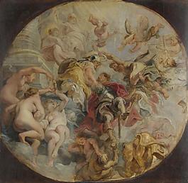 Peter Paul Rubens - The Apotheosis of the Duke of Buckingham德国画家彼得保罗鲁本斯peter paul rubens宫廷人物人体油画装饰画