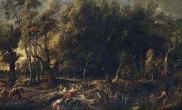 Rubens, Peter Paul - Atalanta and Meleager hunting the Wild Boar of Calydon, Ca. 1636德国画家彼得保罗鲁本斯pete