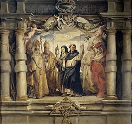 Rubens, Peter Paul - Santa Clara entre los padres y doctores de la Iglesia, 1625-26德國畫家彼得保羅魯本斯peter