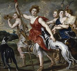 Rubens, Peter Paul (Workshop) - Diana cazadora, 1617-20德國畫家彼得保羅魯本斯peter paul rubens宮廷人物人體油畫裝飾畫