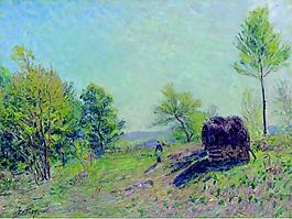 Alfred Sisley - Going to the Forest in Spring, 1886法國畫家阿爾弗萊德西斯萊alfred sisley印象派自然風(fēng)景天空油畫裝飾畫