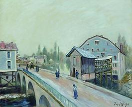 Alfred Sisley - The Bridge of Moret, 1890法國畫家阿爾弗萊德西斯萊alfred sisley印象派自然風(fēng)景天空油畫裝飾畫