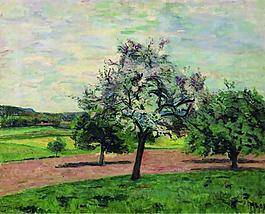 Armand Guillaumin - Apple Trees Blooming, Ile-de-France, 1887法國畫家阿曼吉約曼armand guillaumin印象派風景人物田園油畫裝飾