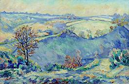 Armand Guillaumin - Crozant, View to Charraud Bridge, 1905法國畫家阿曼吉約曼armand guillaumin印象派風景人物田園油畫裝飾畫