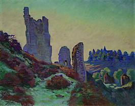 Armand Guillaumin - Ruins of the Castle at Crozant, 1898法国画家阿曼吉约曼armand guillaumin印象派风景人物田园油画装饰画
