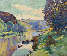 Armand Guillaumin - The Echo Rock at Crozant, 1905法國畫家阿曼吉約曼armand guillaumin印象派風景人物田園油畫裝飾畫