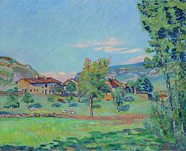 Armand Guillaumin - Thouaret, the Banks of the Ain, 1890法國畫家阿曼吉約曼armand guillaumin印象派風景人物田園油畫裝飾畫