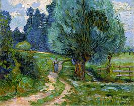 Armand Guillaumin - Walking by the Bank of the Orge, 1889法國(guó)畫家阿曼吉約曼armand guillaumin印象派風(fēng)景人物田園油畫裝飾畫