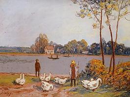 Alfred Sisley 0262法国画家阿尔弗雷德西斯莱Alfred Sisley印象派风景自然油画装饰画