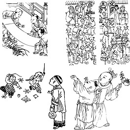 兒童白描圖