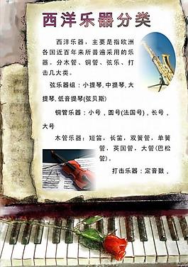 西洋乐器分类海报图片