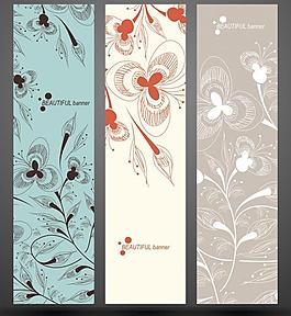 時(shí)尚手繪鮮花banner 鮮花花卡圖片