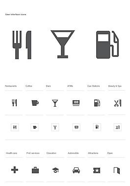 谷歌地理位置和手机地图图标设计Google Local and Mobile Maps iconography