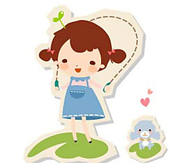 小女孩跳繩