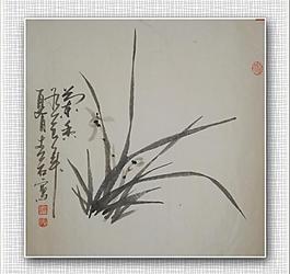 青石 國(guó)畫(huà) 蘭花圖片